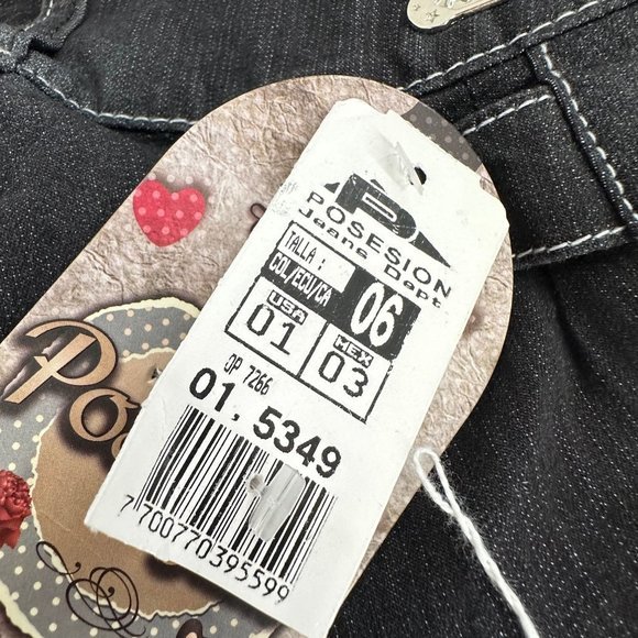 Posesion Butt Lifting Capri Jeans Colombian USA Size 1 Black MSRP $55 - Picture 13 of 16